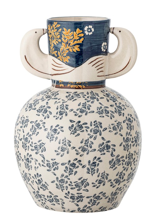 Bloomingville Hezha vaas 23,5 cm - achterkant 6 blauw