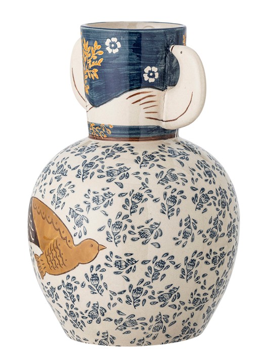 Bloomingville Hezha vaas 23,5 cm - detail blauw