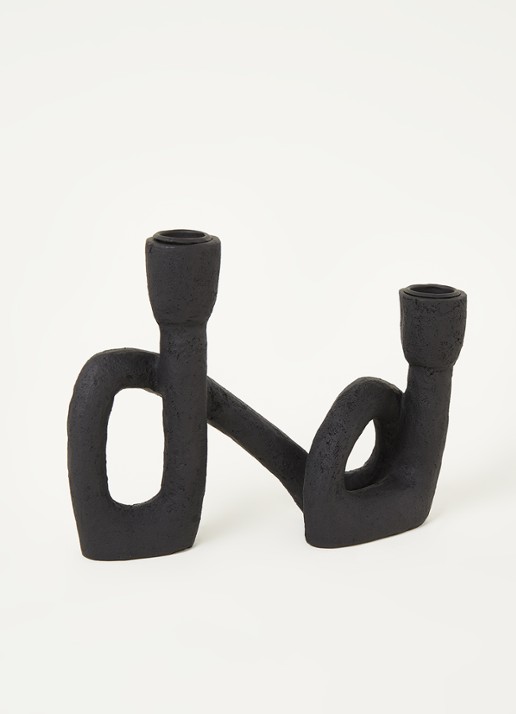 Bloomingville Mashel kandelaar 16,5 cm - voorkant 4 zwart