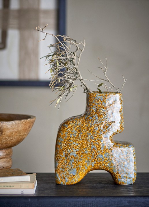 Bloomingville Ollia vaas 18,5 cm - voorkant 4 bruin