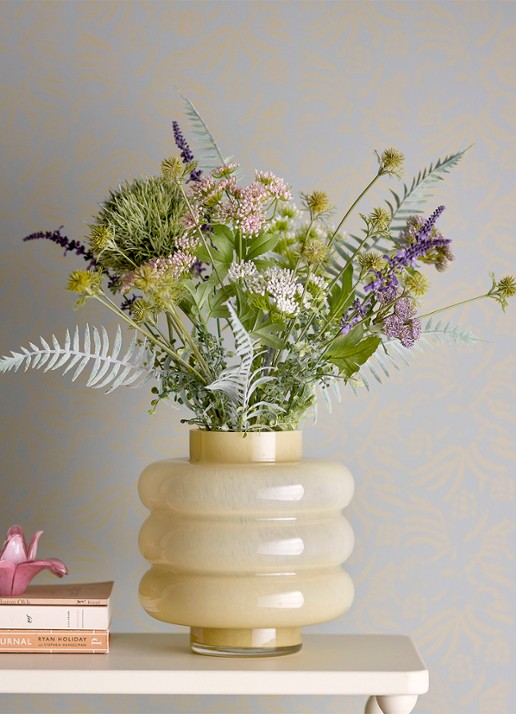 Bloomingville Sahara vaas 21,5 cm - voorkant 2 geel