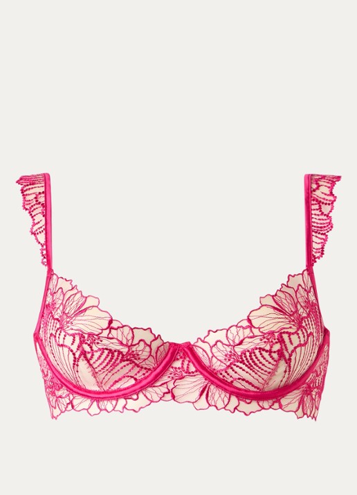 Bluebella Amarosa beugel bh van mesh met borduring - voorkant 4 fuchsia