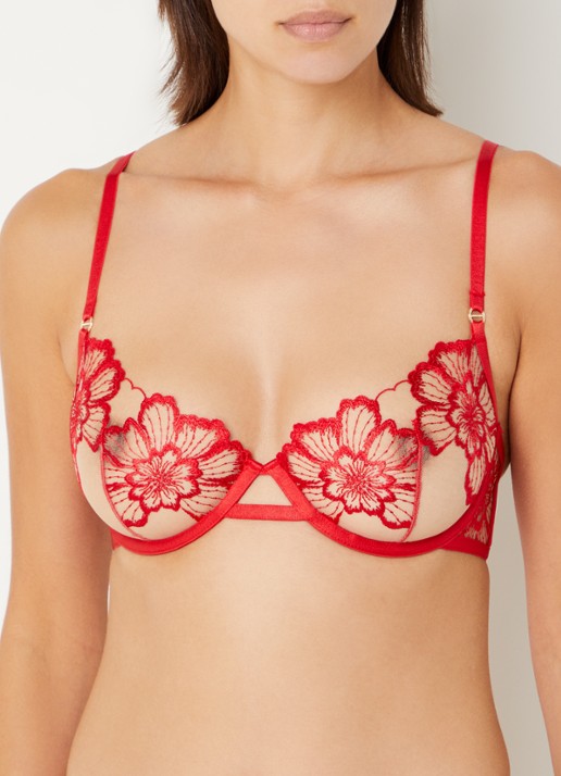 Bluebella Catalina beugel bh met borduring - detail 3 rood