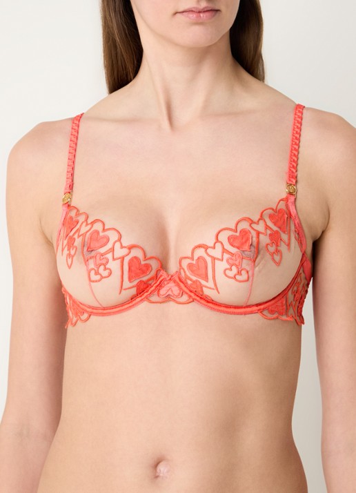 Bluebella Harlow beugel bh van mesh met borduring - detail 6 koraal