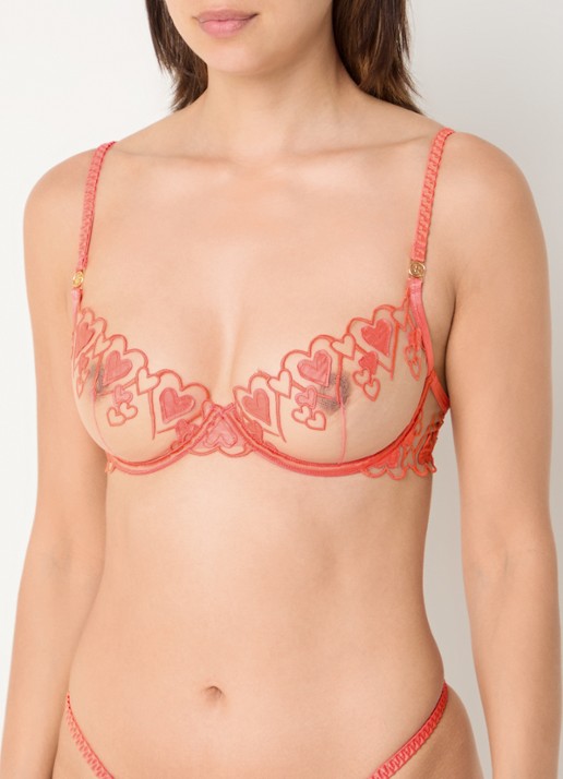 Bluebella Harlow beugel bh van mesh met borduring - detail 8 koraal