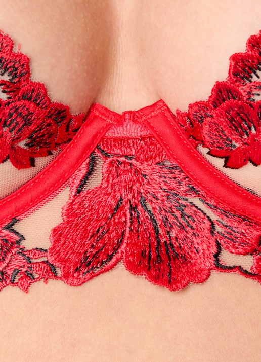 Bluebella Lavanya beugel bh van mesh met bloemborduring - detail 4 rood