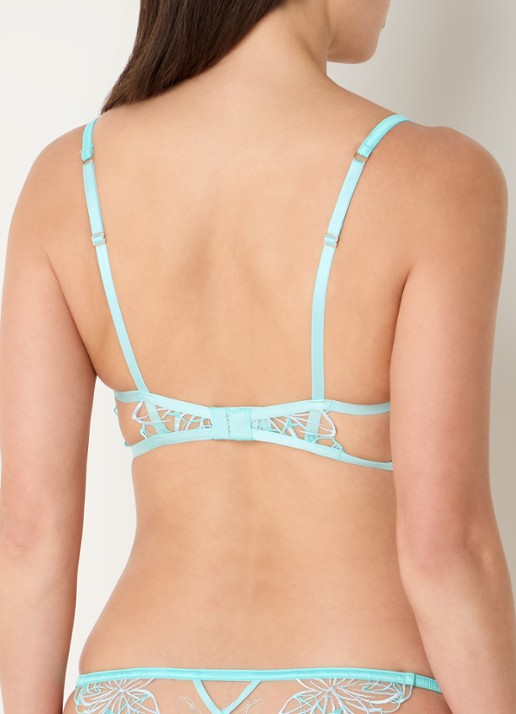 Bluebella Lilly beugel bh met bloemborduring - achterkant 3 blauw