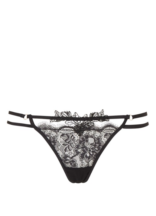 Bluebella Lumi string met kant - voorkant zwart