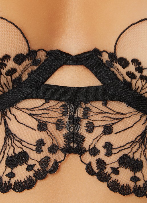 Bluebella Marisa longline beugel bh met borduring - detail 4 zwart