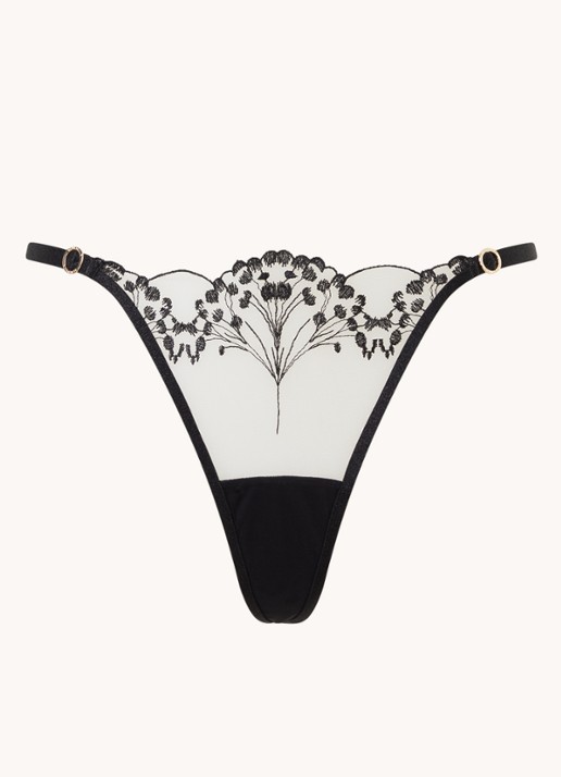 Bluebella Marisa string met borduring - voorkant 2 zwart