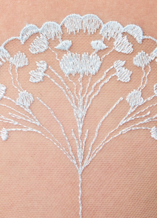 Bluebella Marisa tanga van mesh met borduring - detail 3 lichtblauw