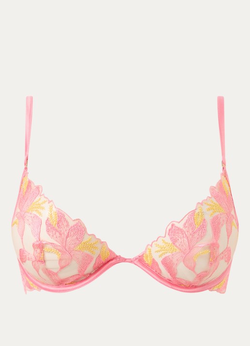 Bluebella Patrice beugel bh met bloemborduring - voorkant 2 roze
