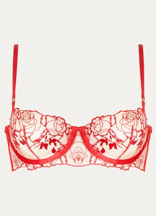 Bluebella Rosalie beugel bh van mesh met borduring - voorkant 7 rood