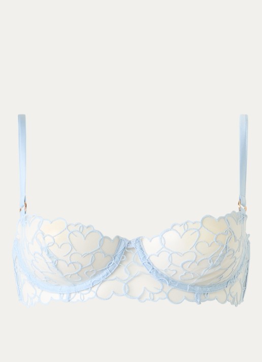 Bluebella Valentina beugel bh van mesh met borduring - voorkant 4 lichtblauw