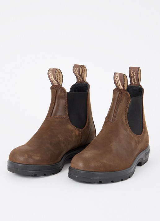 Blundstone 1609 chelsea boot van nubuck - detail 3 bruin