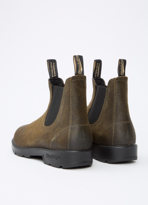 Blundstone 1615 chelsea boot van suède  - achterkant 2 mosgroen