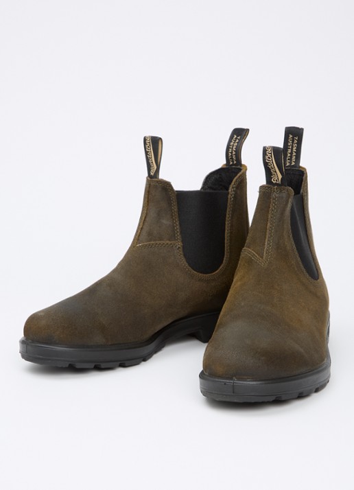 Blundstone 1615 chelsea boot van suède  - detail 3 mosgroen