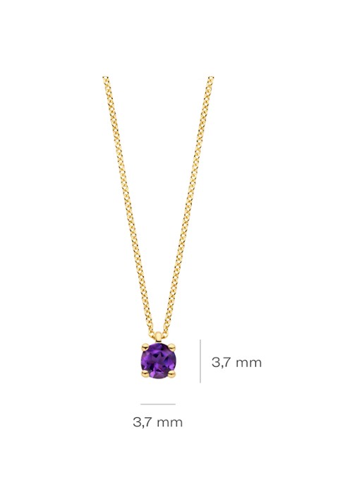 Blush Ketting van 14 karaat geelgoud met amethist 3200YAM  - detail 4 geelgoud