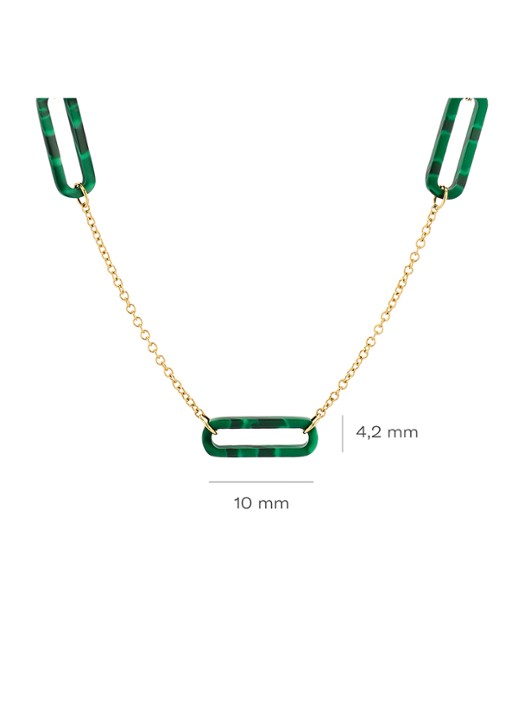 Blush Ketting van 14 karaat geelgoud met malachiet 3204YMA  - detail 2 geelgoud