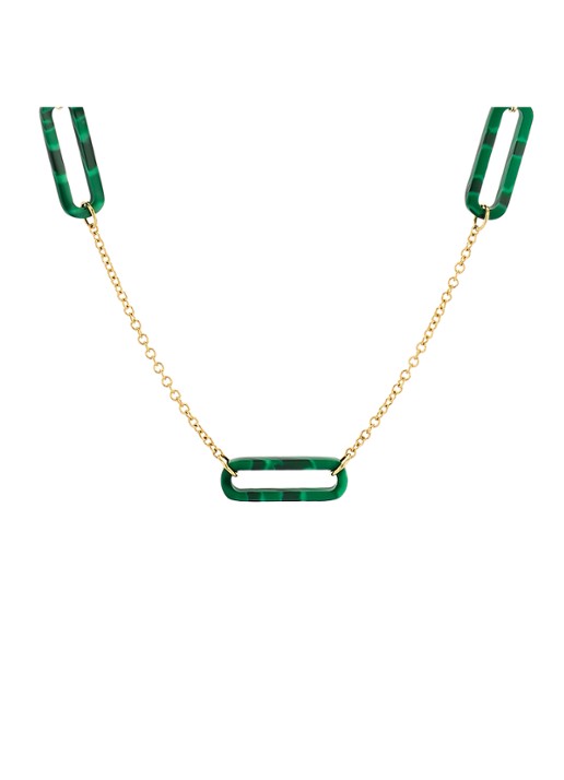 Blush Ketting van 14 karaat geelgoud met malachiet 3204YMA