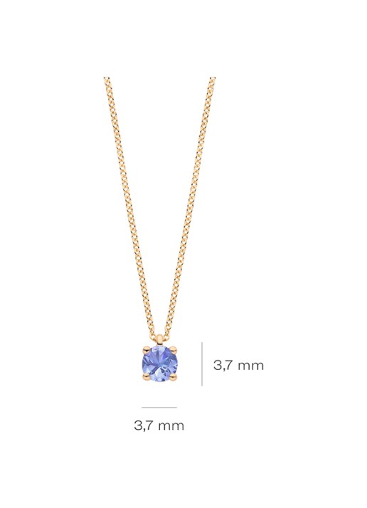 Blush Ketting van 14 karaat geelgoud met tanzaniet 3200YTZ - detail 2 geelgoud