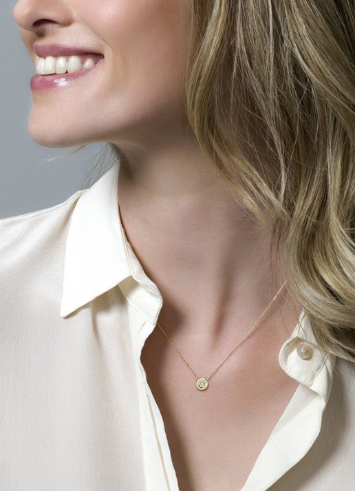 Blush Ketting van 14 karaat geelgoud met zirkonia 3067YZI - voorkant 2 geelgoud