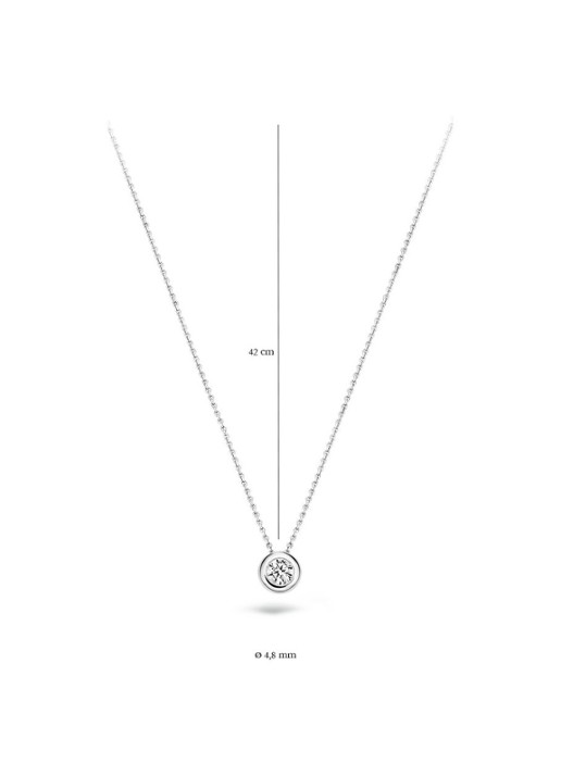 Blush Ketting van 14 karaat witgoud met zirkonia 3052WZI - detail 3 witgoud