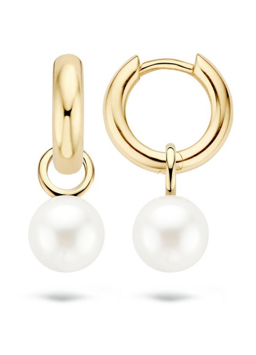 Blush Oorbedels van 14 karaat geelgoud met parel 9023YPW - detail 2 geelgoud