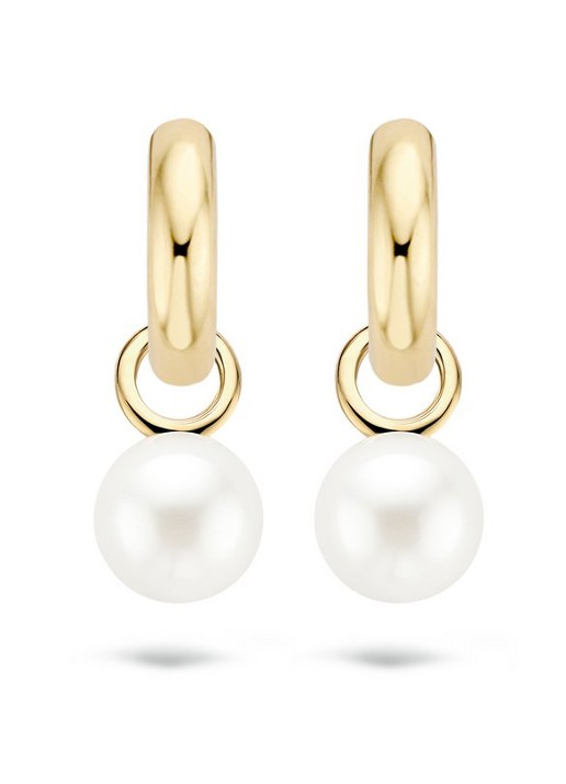 Blush Oorbedels van 14 karaat geelgoud met parel 9023YPW - detail 4 geelgoud