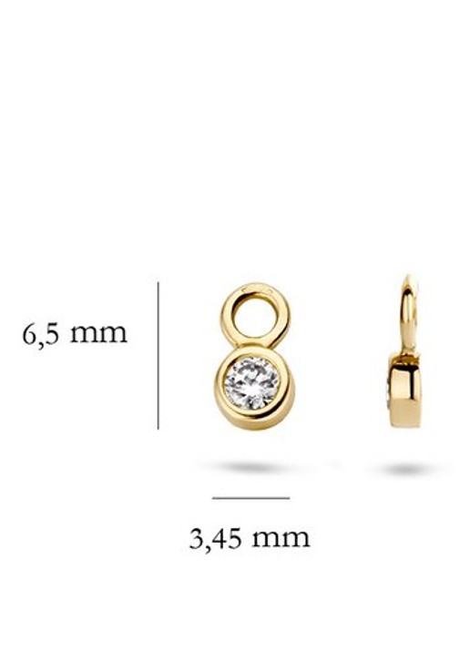 Blush Oorbedels van 14 karaat geelgoud met zirkonia 9058YZI  - detail 4 geelgoud