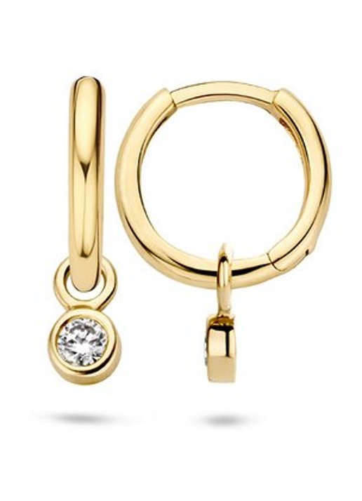 Blush Oorbedels van 14 karaat geelgoud met zirkonia 9058YZI  - detail 5 geelgoud