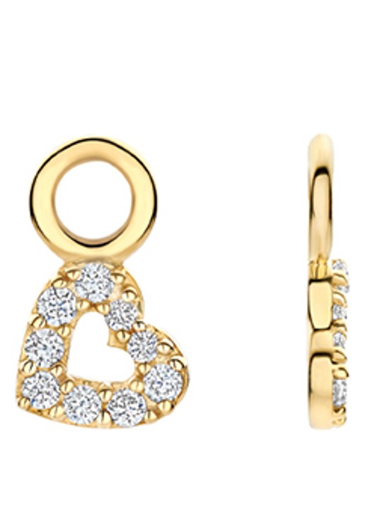Blush Oorhangers van 14 karaat geelgoud met zirkonia 9098YZI  - detail 3 geelgoud