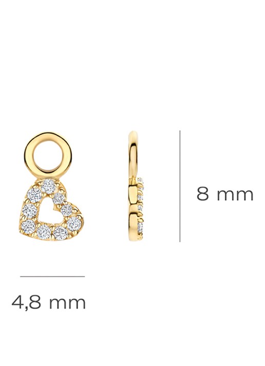 Blush Oorhangers van 14 karaat geelgoud met zirkonia 9098YZI  - detail 4 geelgoud