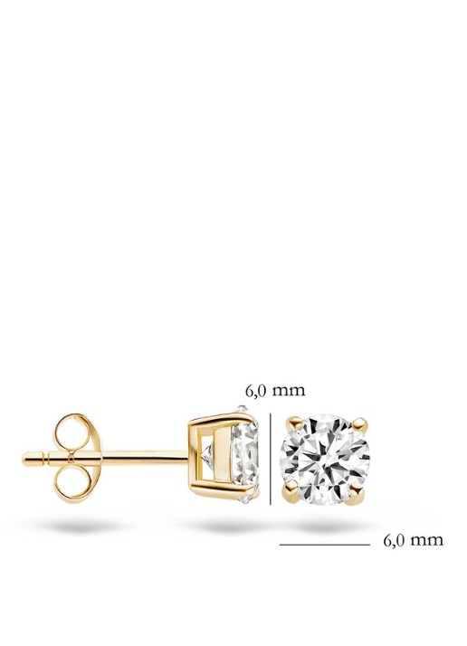 Blush Oorknopjes van 14 karaat geelgoud met zirkonia  7014YZI - detail 3 geelgoud