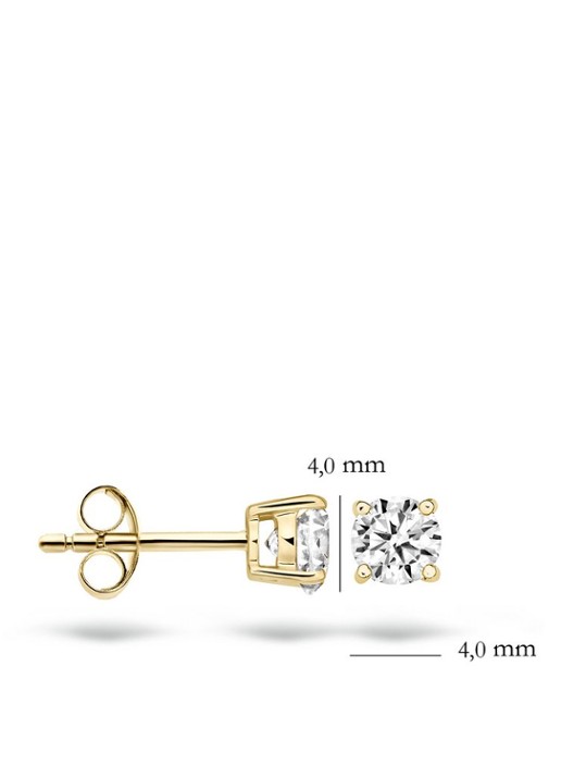 Blush Oorknopjes van 14 karaat geelgoud met zirkonia 7127YZI - detail 4 geelgoud