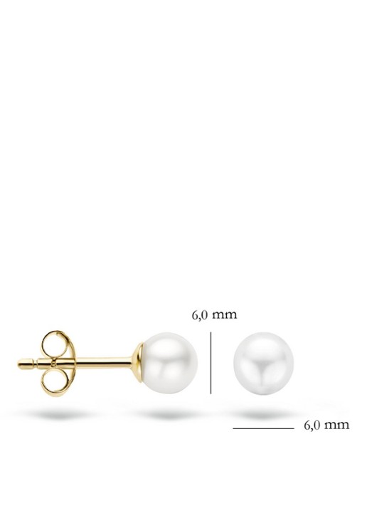 Blush Oorknopjes van 14 karaat geelgoud met zoetwaterparel 7149YPW - detail 3 geelgoud