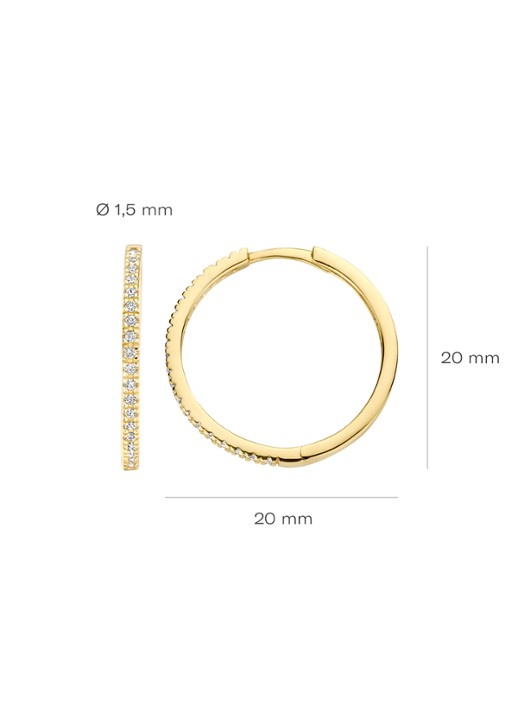 Blush Oorringen van 14 karaat geelgoud met zirkonia 7306YZI - detail 4 geelgoud