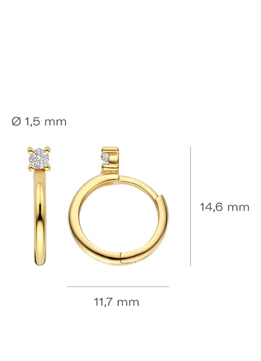 Blush Oorringen van 14 karaat geelgoud met zirkonia 7372YZI  - detail 4 goud