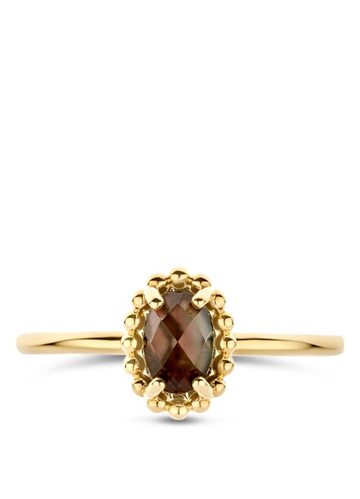 Blush Ring van 14 karaat geelgoud  1272YBQ  - voorkant 2 goud