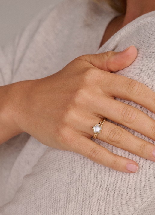 Blush Ring van 14 karaat geelgoud 1280YMQ  - voorkant 5 geelgoud