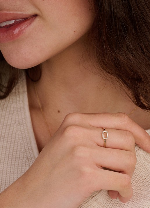 Blush Ring van 14 karaat geelgoud 1289YZI  - voorkant 2 geelgoud
