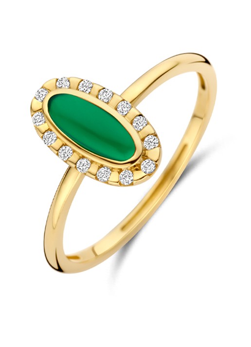 Blush Ring van 14 karaat geelgoud met agaat 1266YGA