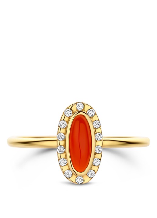 Blush Ring van 14 karaat geelgoud met agaat 1266YRA  - detail 2 goud