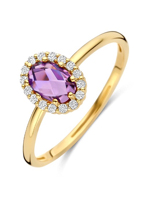 Blush Ring van 14 karaat geelgoud met amethist 1271YAM