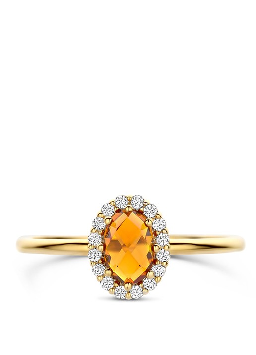 Blush Ring van 14 karaat geelgoud met citrien 1271YCI  - detail goud
