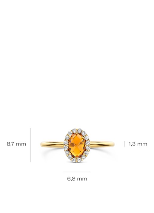 Blush Ring van 14 karaat geelgoud met citrien 1271YCI  - detail 3 goud