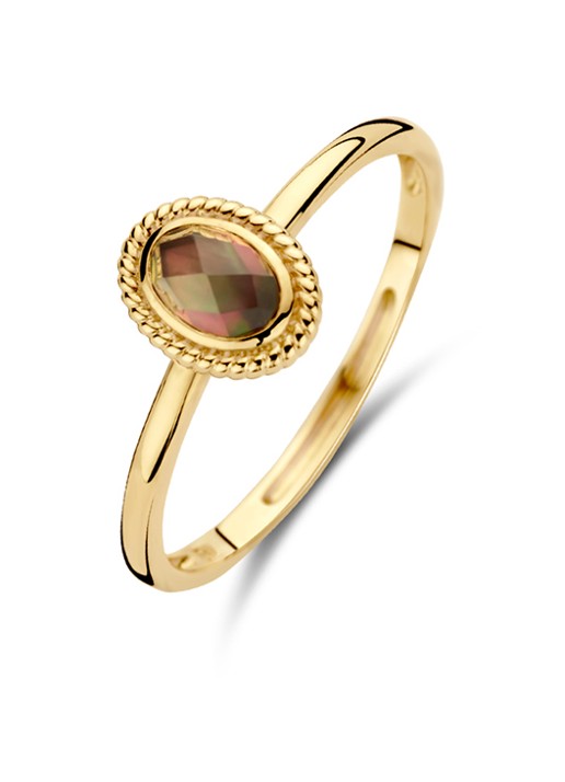 Blush Ring van 14 karaat geelgoud met kristal 1239YBQ