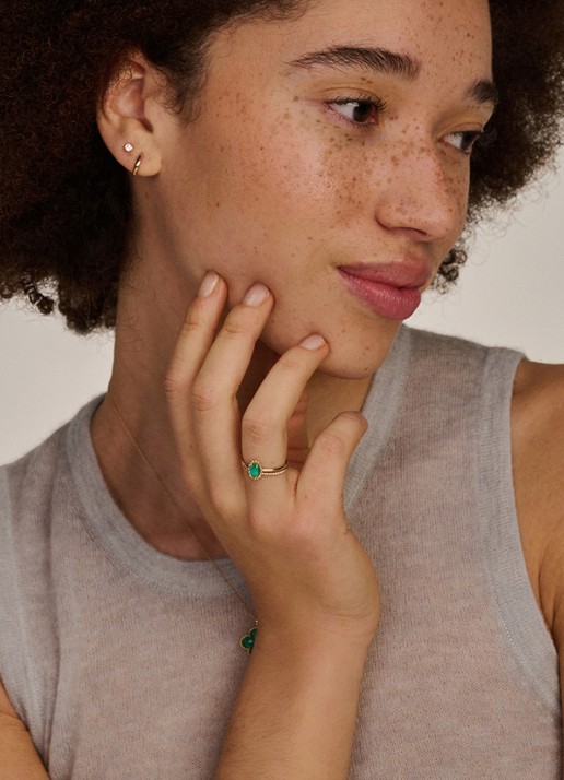 Blush Ring van 14 karaat geelgoud met kristal 1272YMA  - voorkant 3 goud