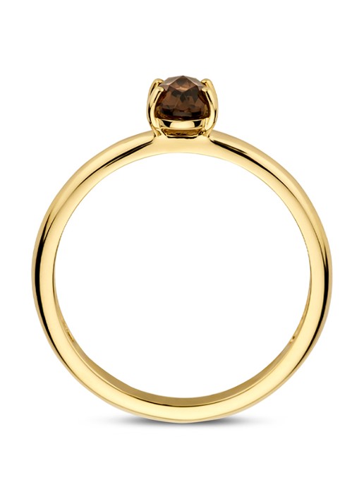 Blush Ring van 14 karaat geelgoud met kwarts 1242YSQ  - voorkant 4 geelgoud