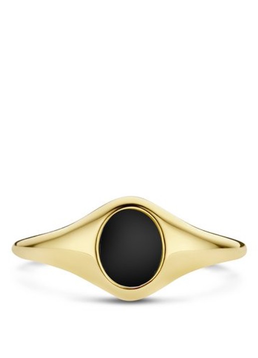 Blush Ring van 14 karaat geelgoud met onyx 1219YON - detail geelgoud